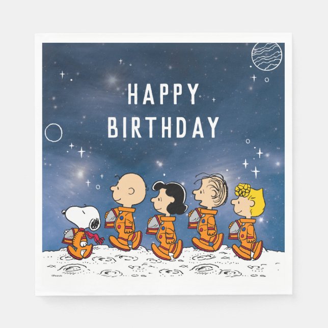 Peanuts | Space Birthday Napkin (Front)
