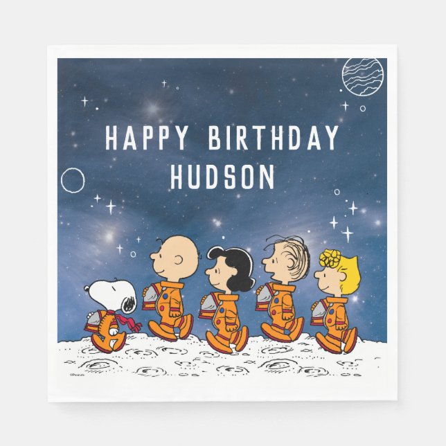 Peanuts | Space Birthday Napkin (Front)