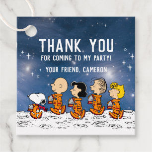 Peanuts Space Birthday – Snoopy Astronaut Favour Tags