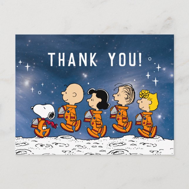 Peanuts | Space Birthday Thank You Postcard (Front)