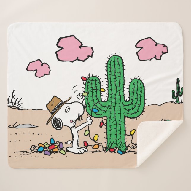 Peanuts | Spike Decorates for Christmas Sherpa Blanket (Front (Horizontal))