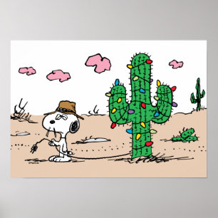 Peanuts Spike Decorates for the Holiday Poster