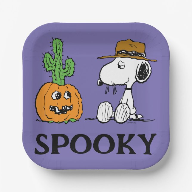 Peanuts | Spike's Desert Halloween Paper Plate (Front)