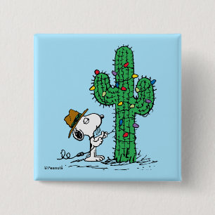 Peanuts   Spike's Holiday Cactus 15 Cm Square Badge