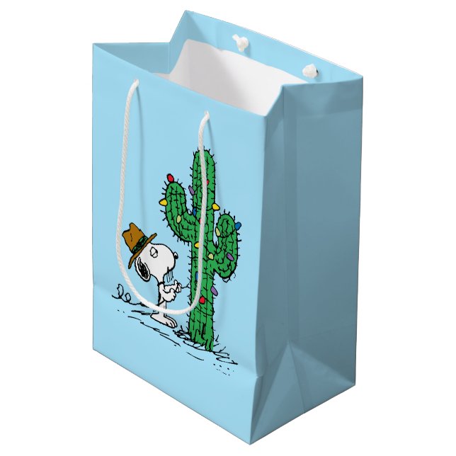 Peanuts | Spike's Holiday Cactus Medium Gift Bag (Front Angled)