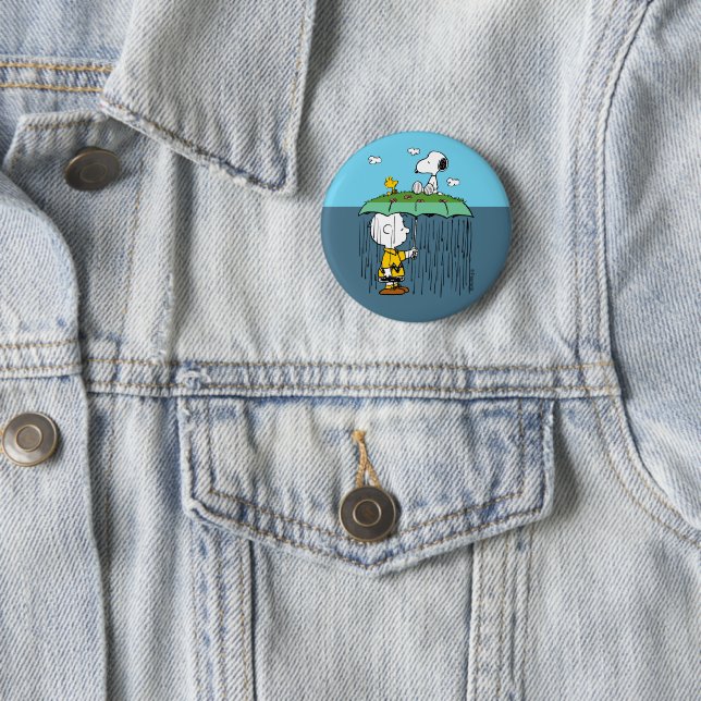 Peanuts | Sunny Day Rainy Day Half & Half 6 Cm Round Badge (In Situ)