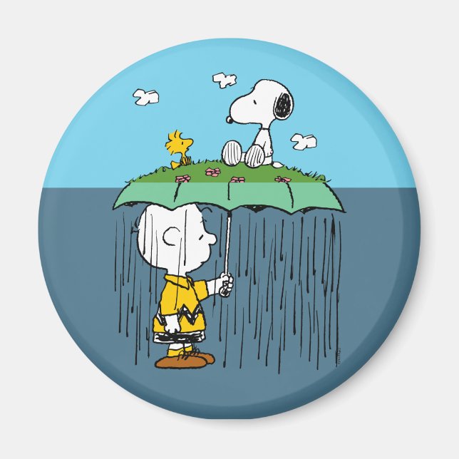 Peanuts | Sunny Day Rainy Day Half & Half Magnet (Front)
