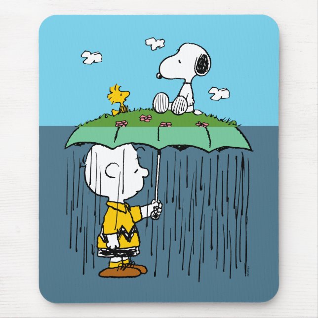 Peanuts | Sunny Day Rainy Day Half & Half Mouse Mat (Front)