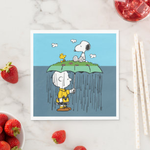 Peanuts   Sunny Day Rainy Day Half & Half Napkin