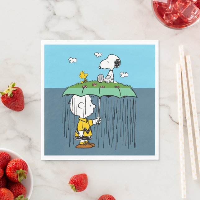 Peanuts | Sunny Day Rainy Day Half & Half Napkin (Insitu)
