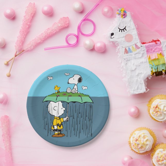 Peanuts | Sunny Day Rainy Day Half & Half Paper Plate (Party)