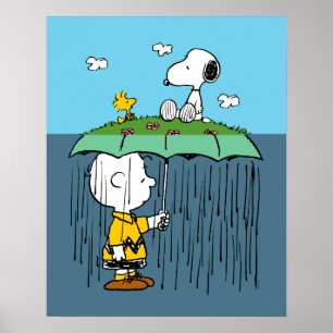 Peanuts Sunny Day Rainy Day Half & Half Poster