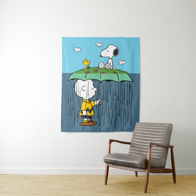 Peanuts | Sunny Day Rainy Day Half & Half Tapestry (In Situ)