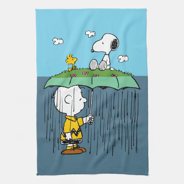 Peanuts | Sunny Day Rainy Day Half & Half Tea Towel (Vertical)