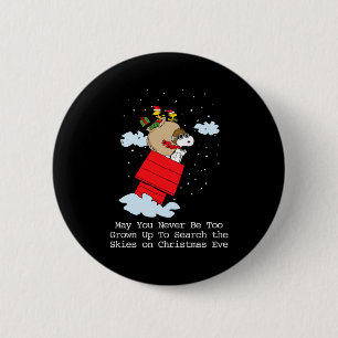 Peanuts The Flying Ace At Christmas  6 Cm Round Badge