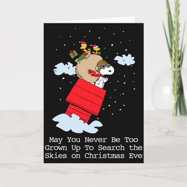Peanuts The Flying Ace At Christmas  Card (Front)