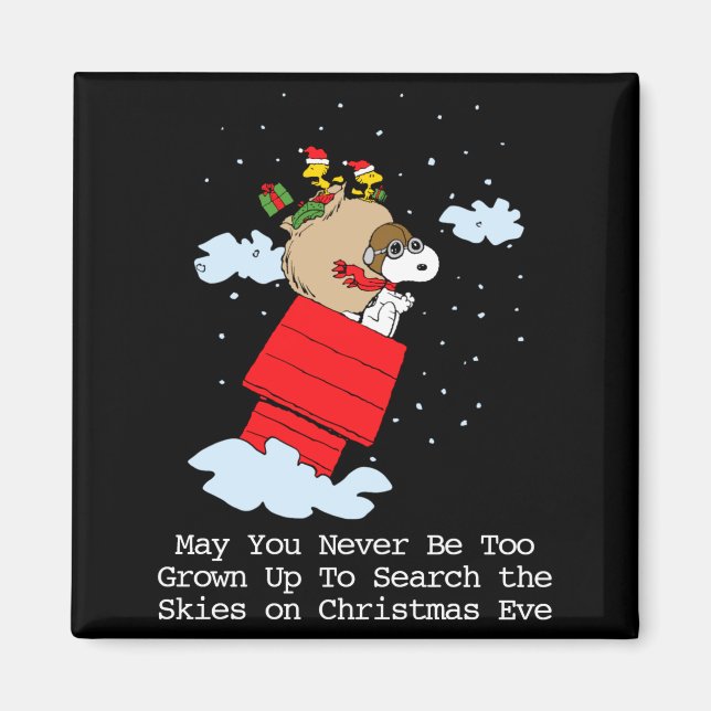Peanuts The Flying Ace At Christmas  Magnet (Front)