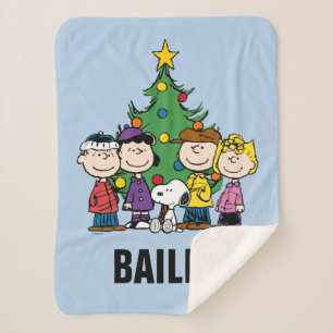 Peanuts The Gang Add Your Name Sherpa Blanket