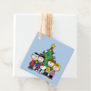 Peanuts The Gang Around the Christmas Tree Favour Tags