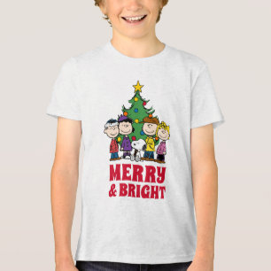 Peanuts   The Gang Around the Christmas Tree Tri-Blend Shirt