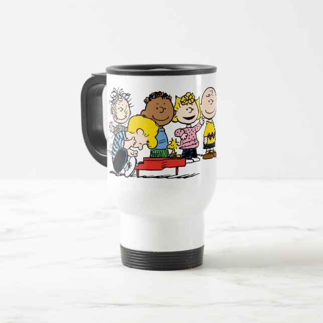 Peanuts | The Gang Around the Piano Travel Mug (Front Left)