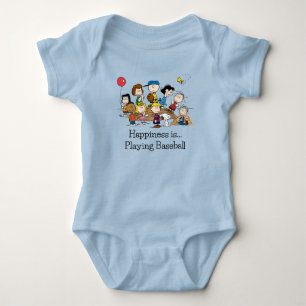 Peanuts The Gang at the Pitcher's Mound Baby Bodysuit