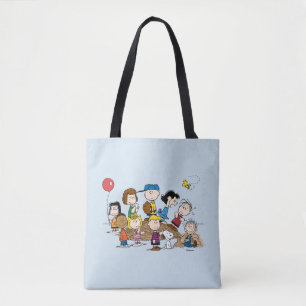Peanuts   The Gang at the Pitcher's Mound Tote Bag