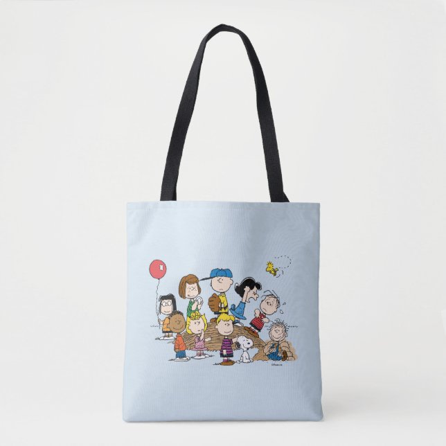 Peanuts | The Gang at the Pitcher's Mound Tote Bag (Front)