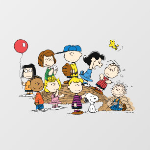 Peanuts   The Gang at the Pitcher's Mound Window Cling