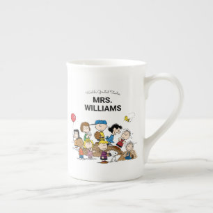 Peanuts The Gang Greatest Teacher Personalised Bone China Mug