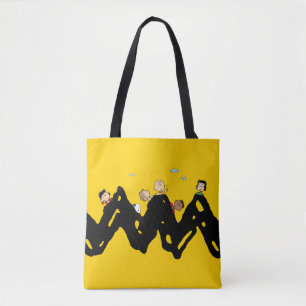 Peanuts   The Gang on the Zig Zag Tote Bag