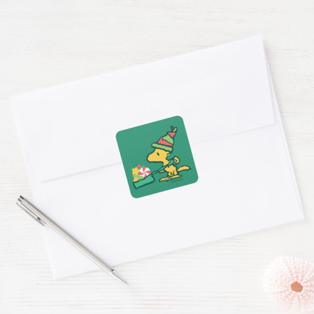 Peanuts | The More The Merrier Square Sticker (Envelope)