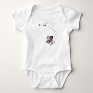 Peanuts   The Peanuts Gang Sled Riding Baby Bodysuit