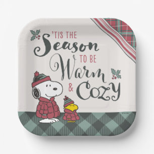 Peanuts   Tis the Season To Be Cosy Paper Plate