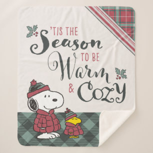 Peanuts   Tis the Season To Be Cosy Sherpa Blanket