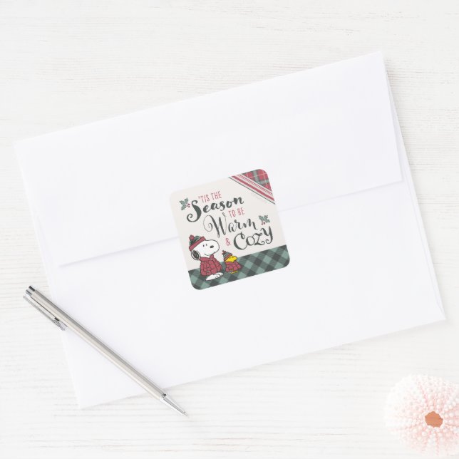 Peanuts | Tis the Season To Be Cosy Square Sticker (Envelope)