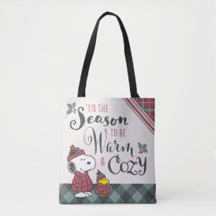 Peanuts   Tis the Season To Be Cosy Tote Bag