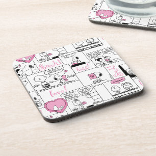 Peanuts Valentine Heart Love Pattern Coaster