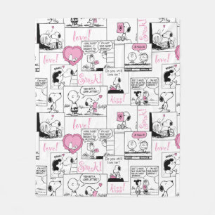 Peanuts   Valentine Heart Love Pattern Fleece Blanket