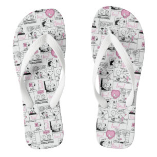 Peanuts   Valentine Heart Love Pattern Flip Flops