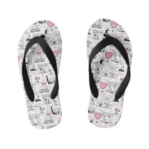 Peanuts   Valentine Heart Love Pattern Kid's Flip Flops