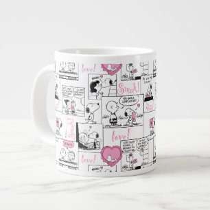 Peanuts Valentine Heart Love Pattern Large Coffee Mug