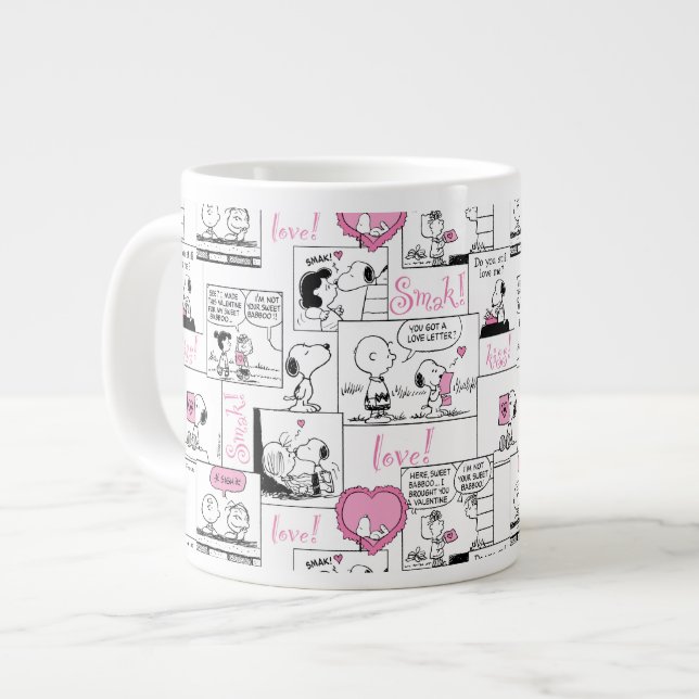 Peanuts | Valentine Heart Love Pattern Large Coffee Mug (Front Left)