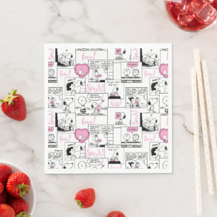 Peanuts Valentine Heart Love Pattern Napkin