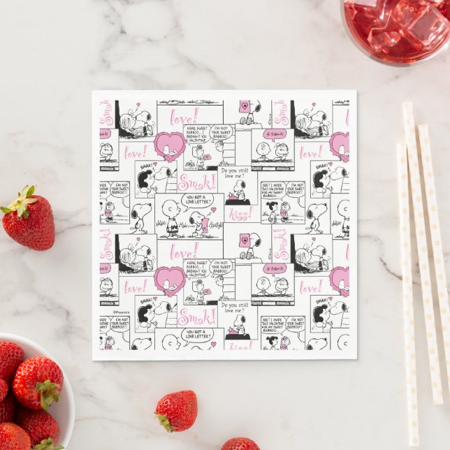 Peanuts | Valentine Heart Love Pattern Napkin (Insitu)