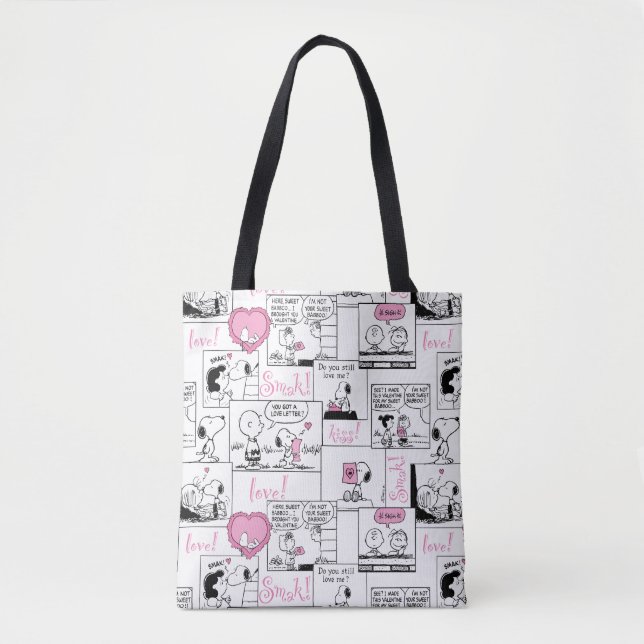 Peanuts | Valentine Heart Love Pattern Tote Bag (Front)