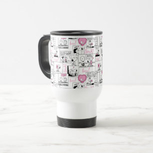 Peanuts   Valentine Heart Love Pattern Travel Mug