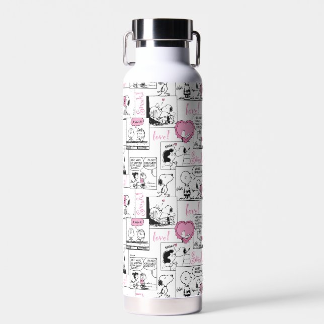 Peanuts | Valentine Heart Love Pattern Water Bottle (Front)