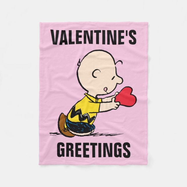 Peanuts | Valentine's Day Charlie Brown Fleece Blanket (Front)