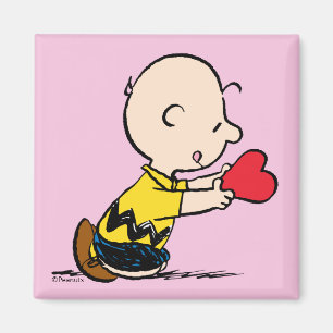 Peanuts Valentine's Day Charlie Brown Red Heart Magnet
